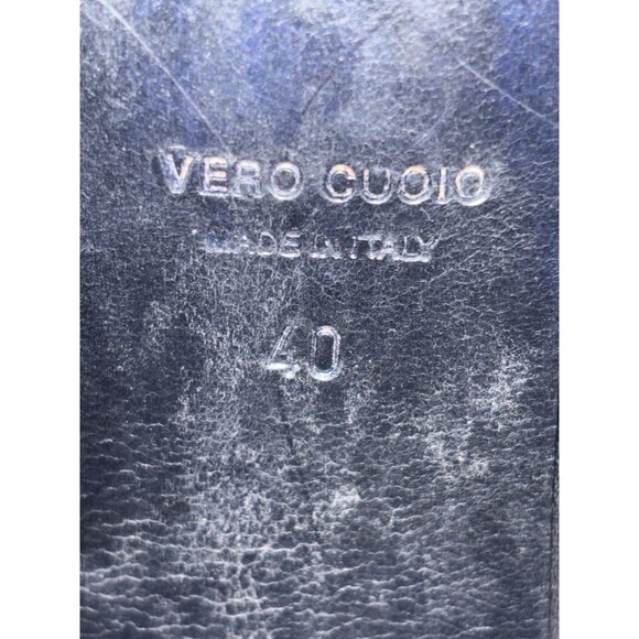 SPAZIO MODA Black Leather High Heel Ankle Boots Women Size 9.5 - Picture 8 of 14